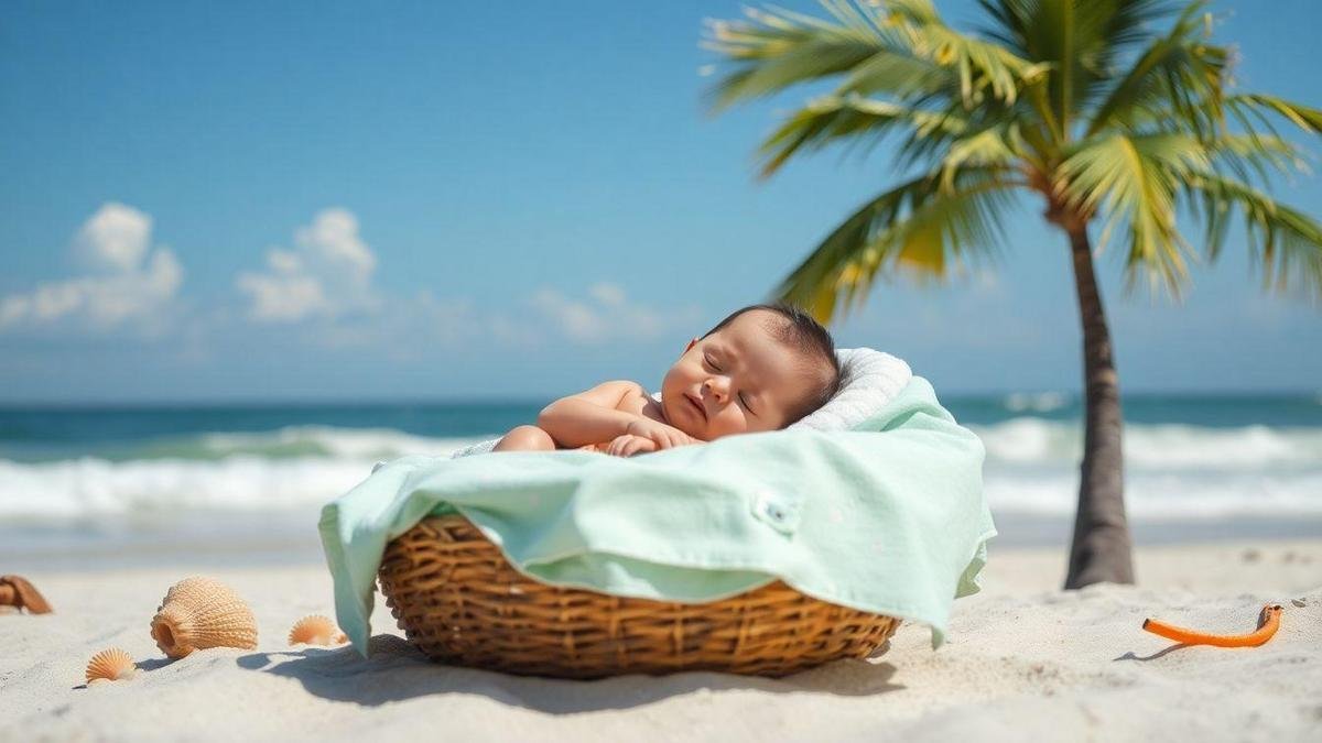 Descanso e Conforto do Bebê em Ambiente de Praia