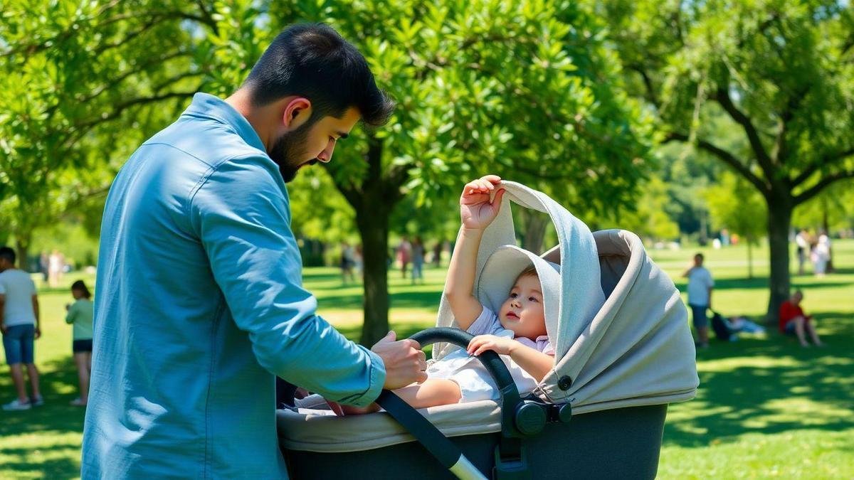 Lidando Com a Transpiração do Bebê No Parque